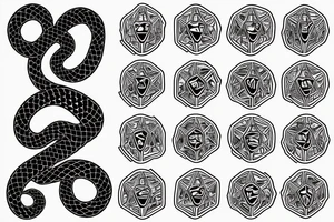 Snake wrapped around 6 sided dice tattoo idea