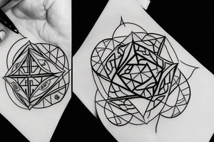 Yin and Yang 6 sided dice tattoo idea