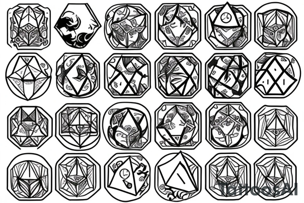 Yin and Yang 6 sided dice tattoo idea