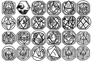 Yin and Yang 6 sided dice tattoo idea