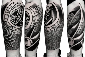 Yin and Yang represent on two 6 sided dice tattoo idea