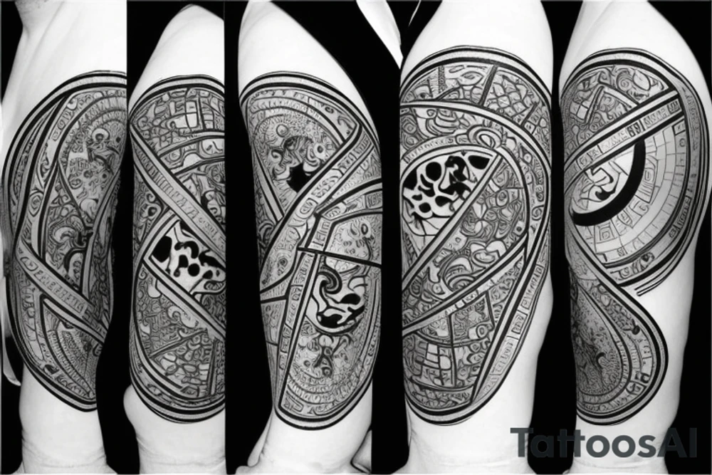 Yin and Yang represent on two 6 sided dice tattoo idea