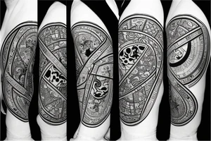 Yin and Yang represent on two 6 sided dice tattoo idea