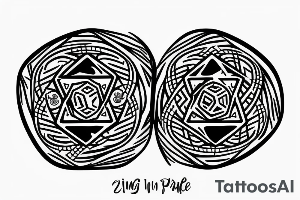 Yin and Yang represent on two 6 sided dice tattoo idea