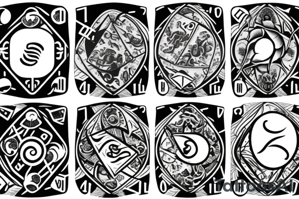 Yin and Yang represent on two 6 sided dice tattoo idea