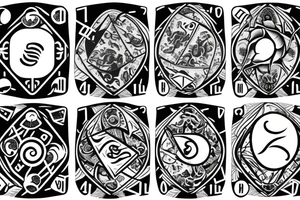 Yin and Yang represent on two 6 sided dice tattoo idea