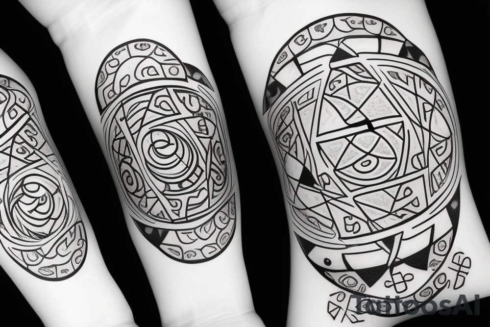 Yin and Yang represent on two 6 sided dice tattoo idea