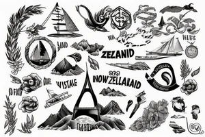 New zealand, suisse, France, Australie, voyage. tattoo idea