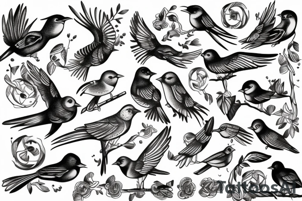birds tattoo idea