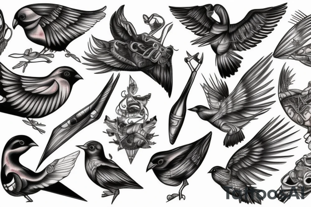 birds tattoo idea