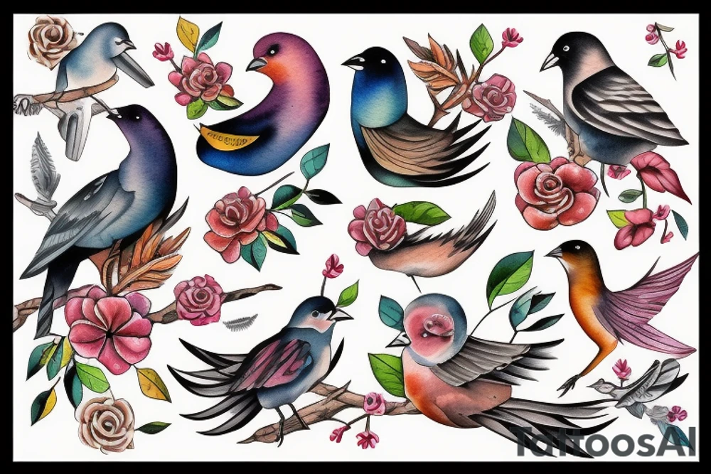 birds tattoo idea