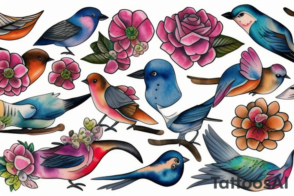 birds tattoo idea