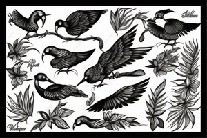 exotic birds tattoo idea