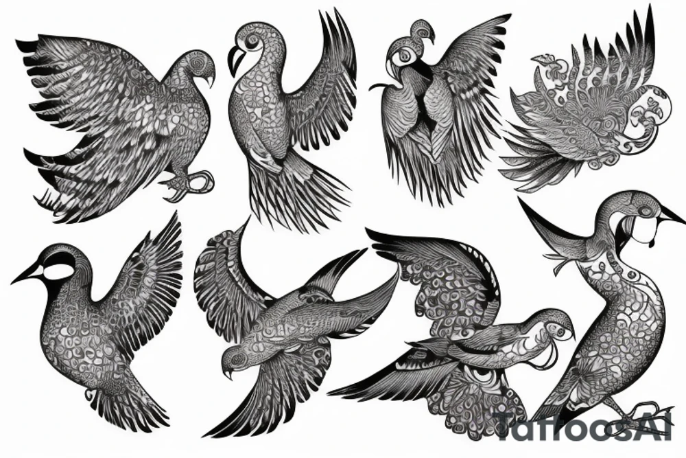exotic birds tattoo idea
