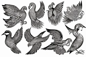 exotic birds tattoo idea