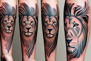 lion with butterfly tattoo idea