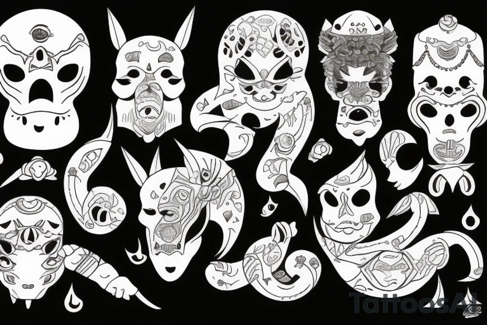 Oni avec barbelé tattoo idea