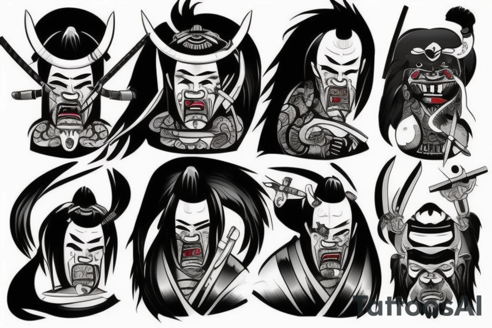 Oni samurai tattoo idea