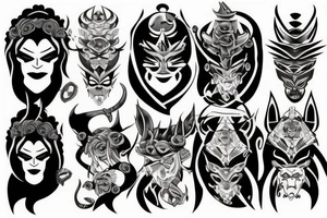 Oni masque tattoo idea