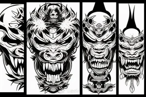 Oni demon masque tattoo idea
