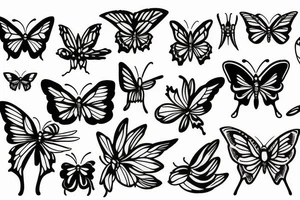 Butterfly but the wings are snake heads tattoo idea