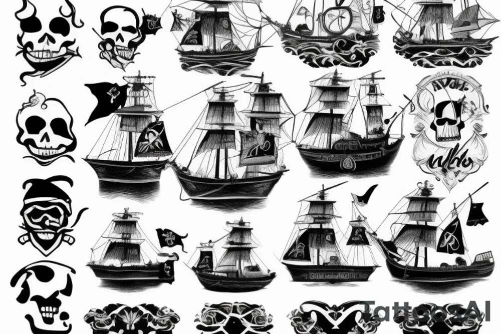 Pirate boat tattoo idea