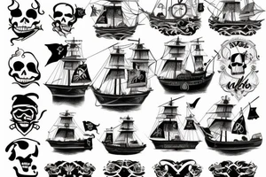 Pirate boat tattoo idea