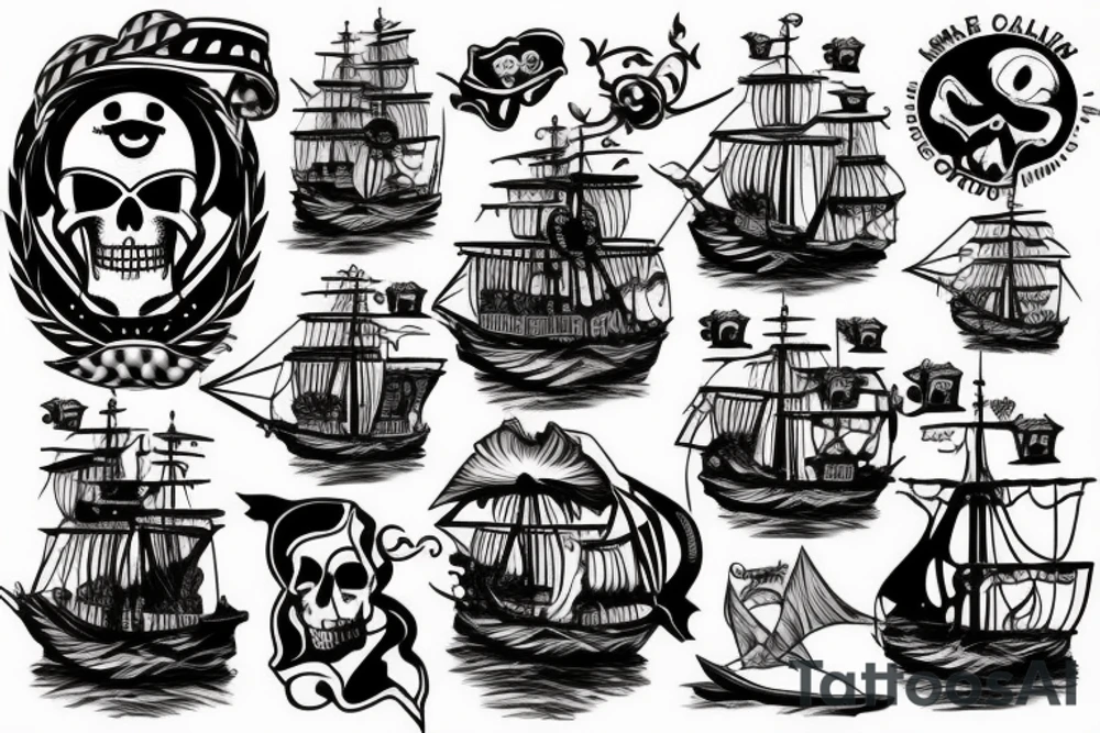 Pirate boat tattoo idea