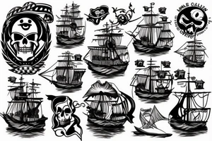 Pirate boat tattoo idea