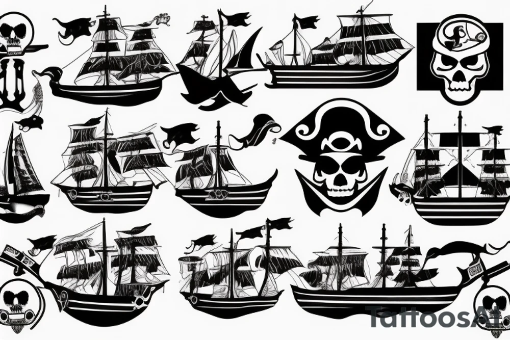 Pirate boat tattoo idea
