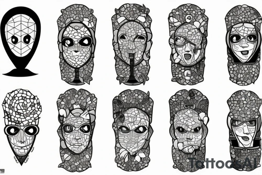 Glas mosaic tattoo idea