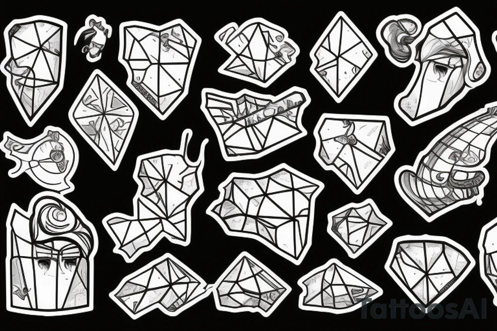 Broken Glas pieces tattoo idea