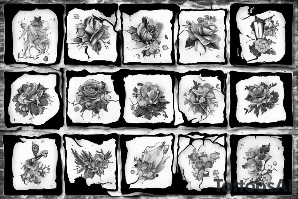 Broken Glas pieces tattoo idea