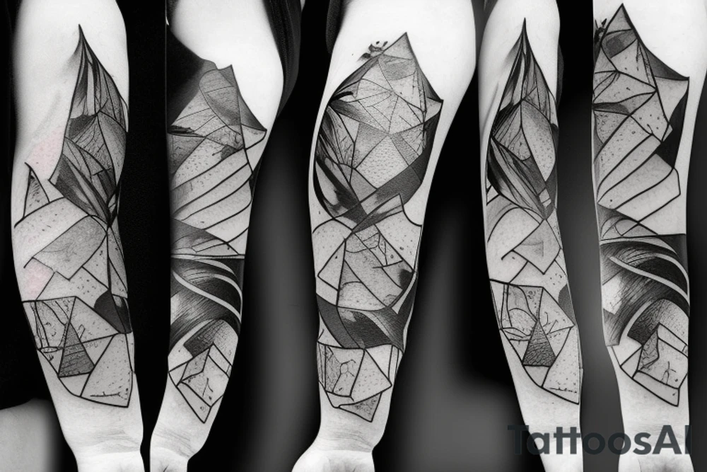 Broken Glas pieces with rough edges tattoo idea