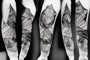 Broken Glas pieces with rough edges tattoo idea