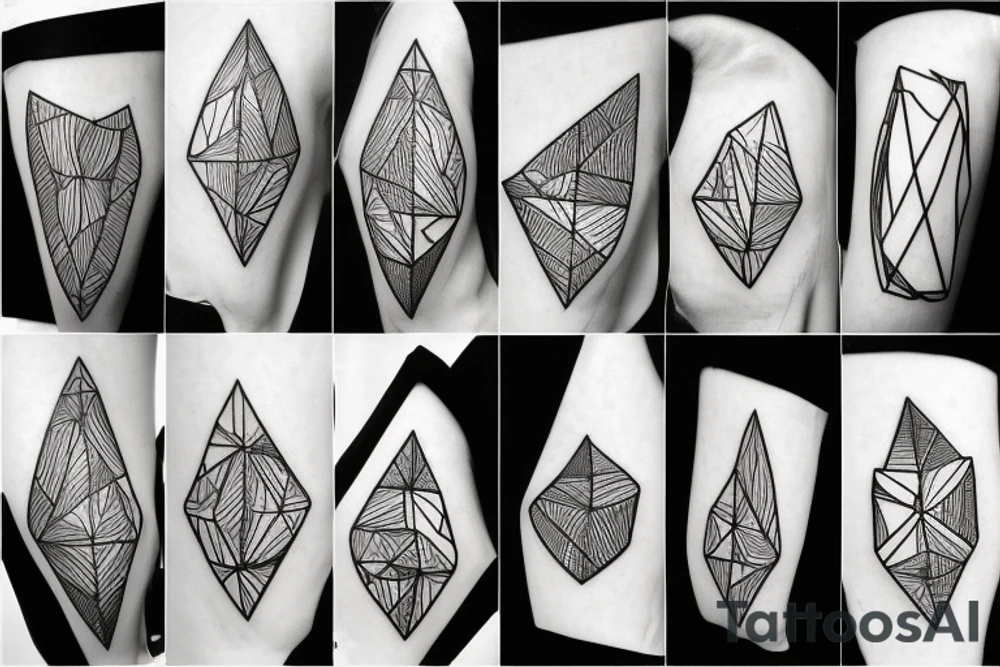 Broken Glas pieces with rough edges tattoo idea