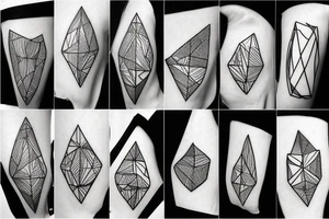 Broken Glas pieces with rough edges tattoo idea
