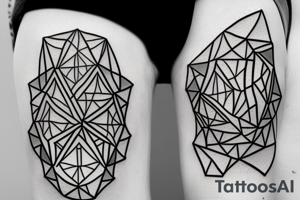 Broken Glas pieces with rough edges tattoo idea