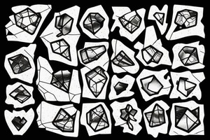 Broken Glas pieces with rough edges tattoo idea