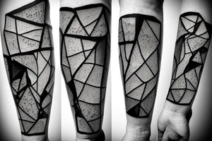 Broken Glas pieces with rough edges tattoo idea