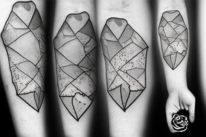 Broken Glas pieces with rough edges tattoo idea