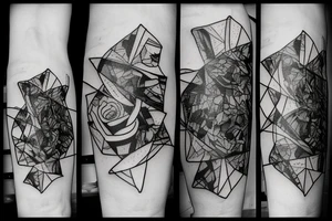 Broken Glas pieces with rough edges tattoo idea