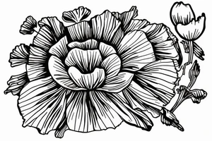 Small poppy flower with the name “Brady” hidden within. tattoo idea