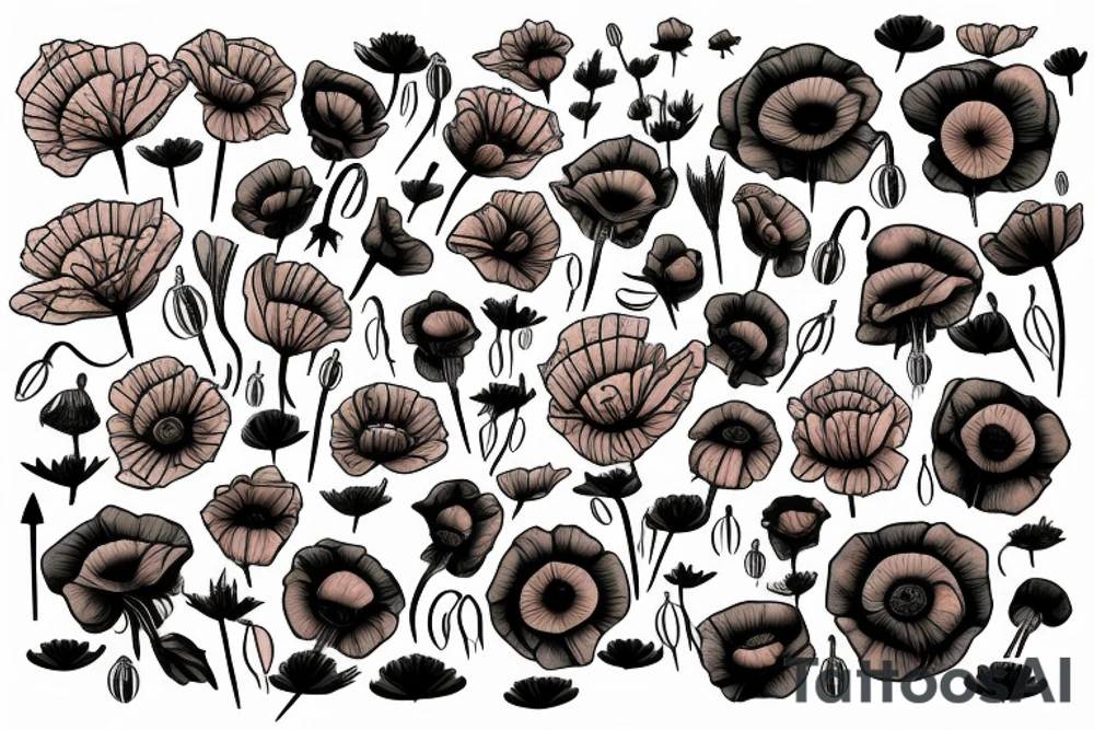 Poppy flower tattoo idea