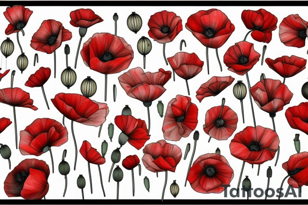 Poppy flower tattoo idea