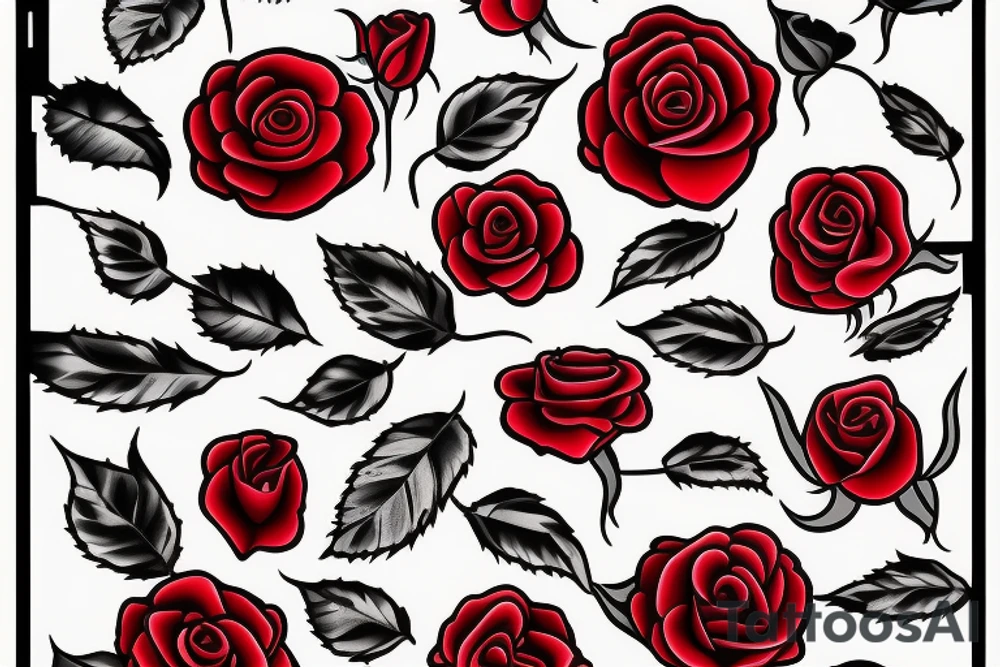 Red rose with Brady written tattoo idea