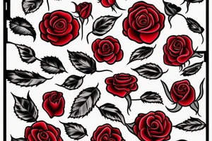 Red rose with Brady written tattoo idea