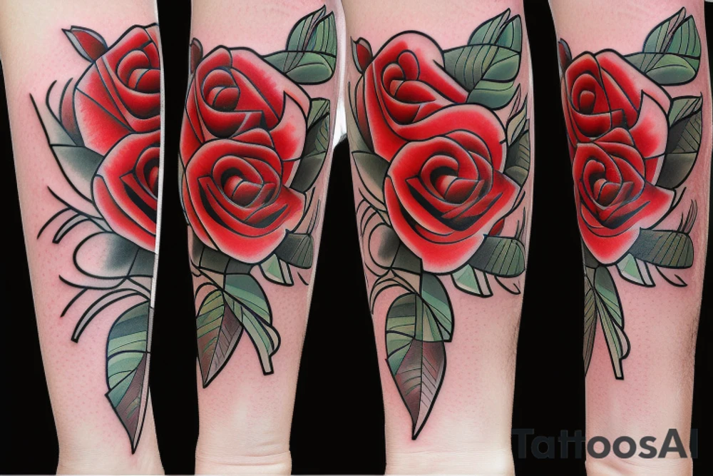 Red rose “Brady” tattoo idea