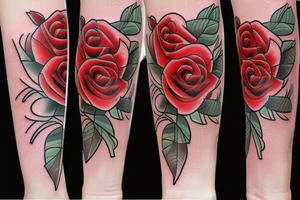 Red rose “Brady” tattoo idea