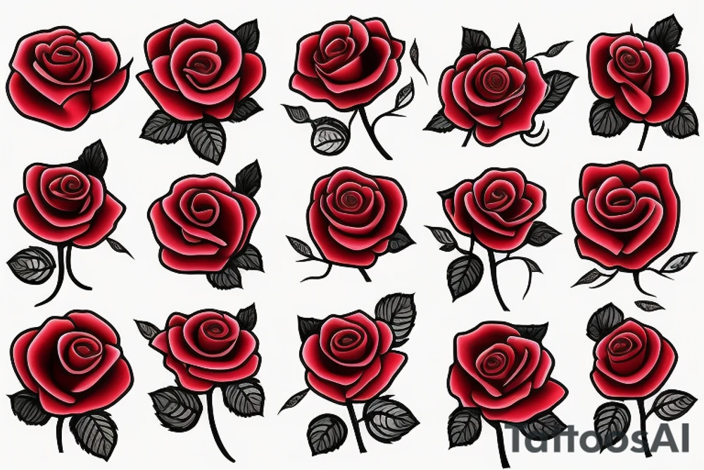 Red rose “Brady” tattoo idea